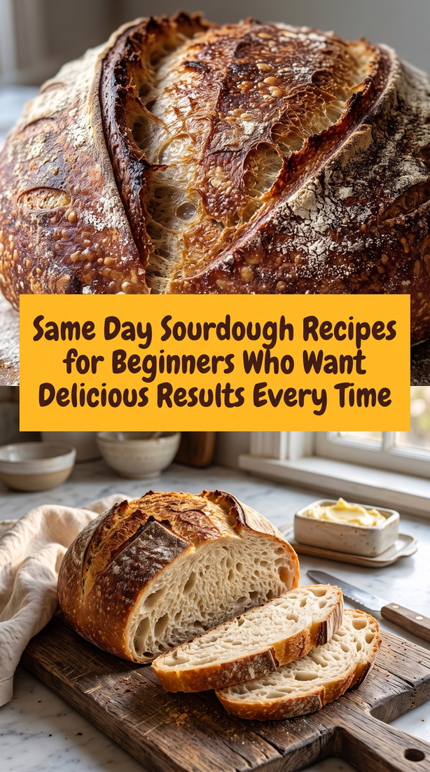 Same-Day Sourdough Country Loaf prepared for Same Day Sourdough Recipes for Beginners Who Want Delicious Results Every Time, showing the finished dish