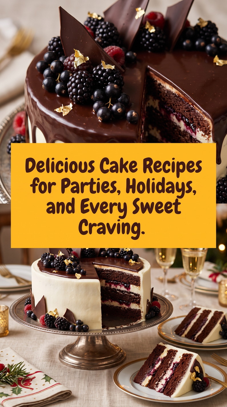 Moist Chocolate Celebration Cake prepared for Delicious Cake Recipes for Parties, Holidays, and Every Sweet Craving, showing the finished dish