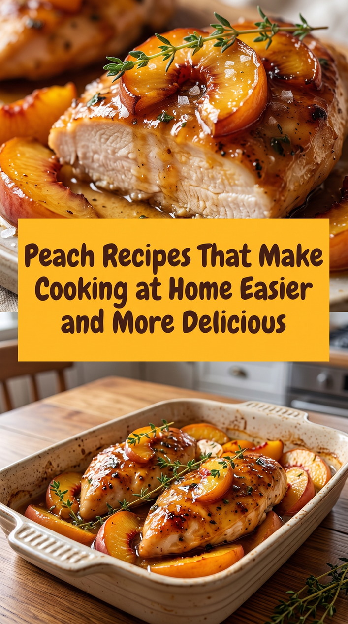 Honey Peach Baked Chicken prepared for Peach Recipes That Make Cooking at Home Easier and More Delicious, showing the finished dish