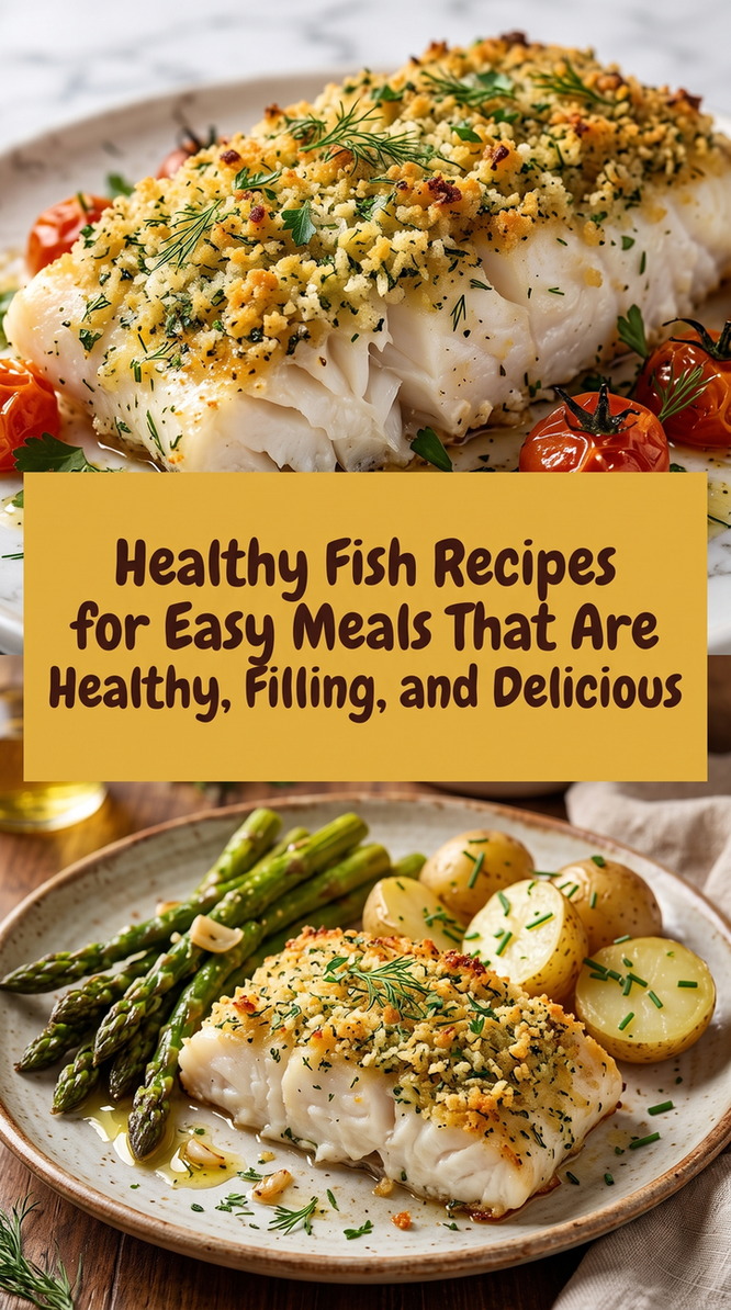 Herb-Crusted Baked White Fish prepared for Healthy Fish Recipes for Easy Meals That Are Healthy, Filling, and Delicious, showing the finished dish