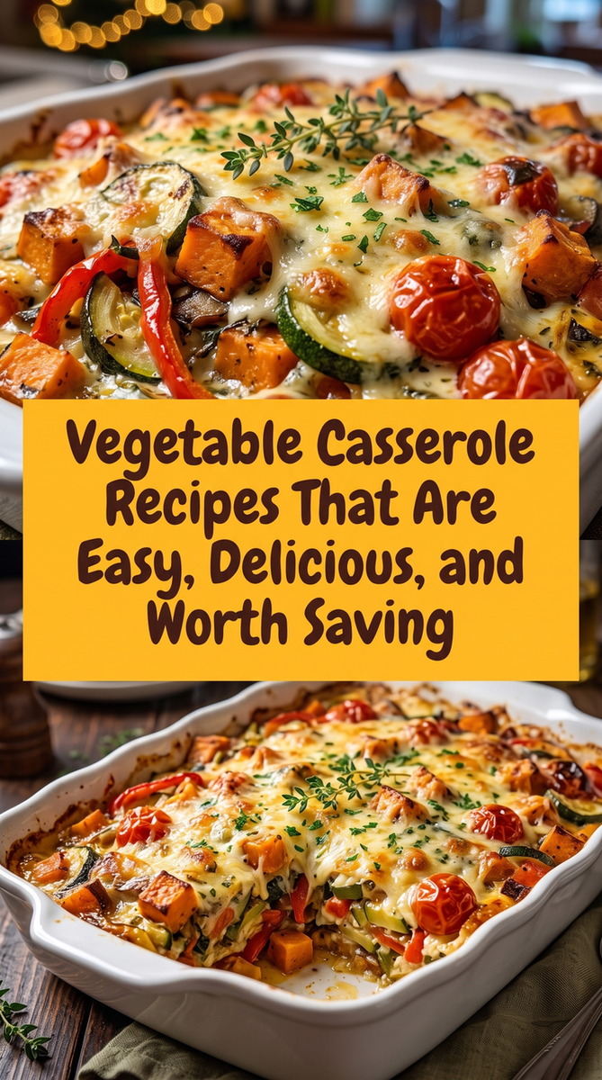 Cheesy Roasted Vegetable Casserole prepared for Vegetable Casserole Recipes That Are Easy, Delicious, and Worth Saving, showing the finished dish