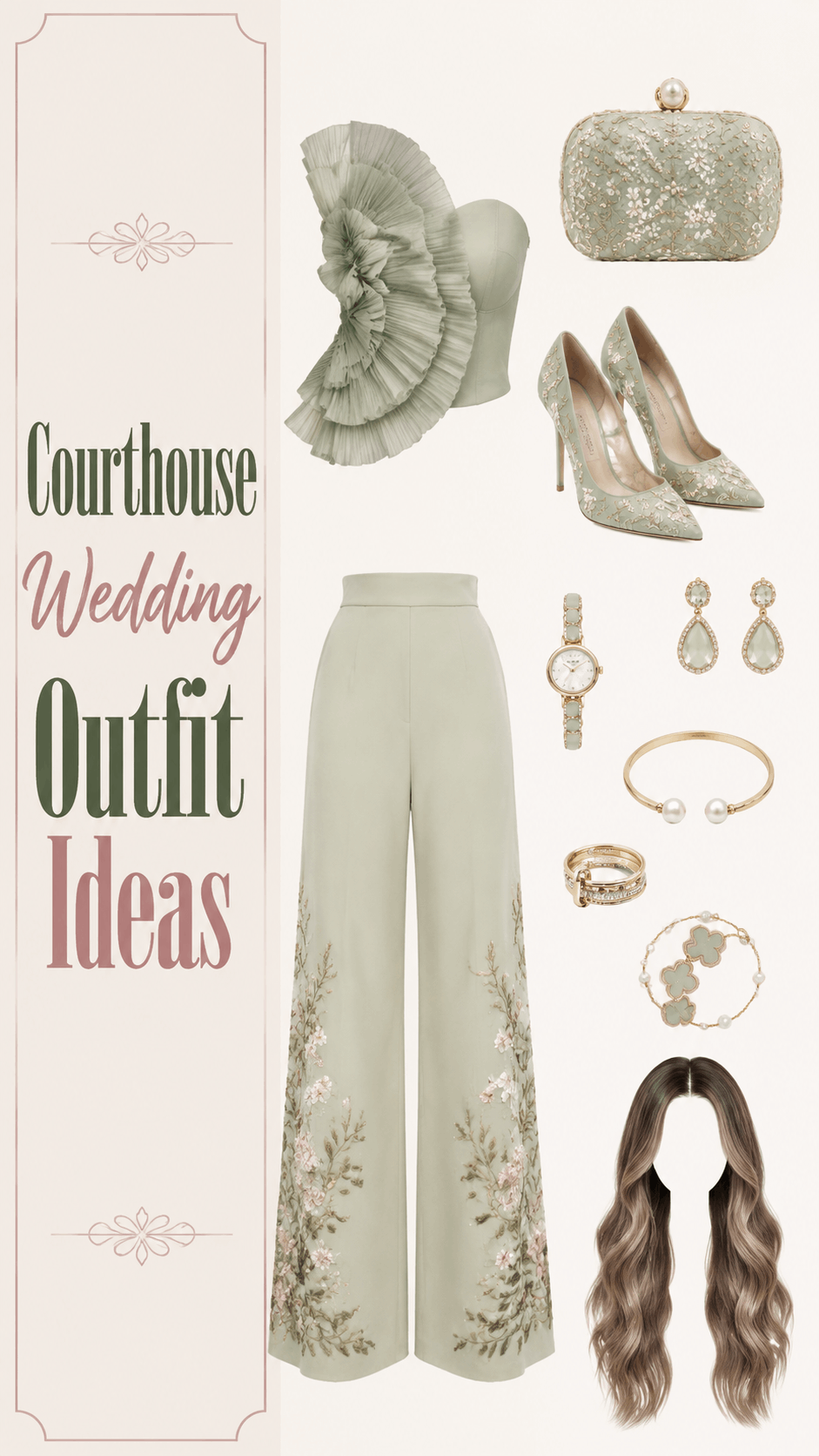 Courthouse wedding minimal chic outfit idea