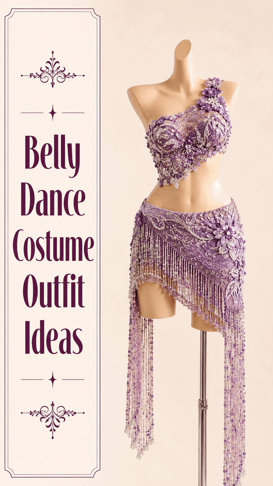 Purple belly dance inspired embellished outfit idea