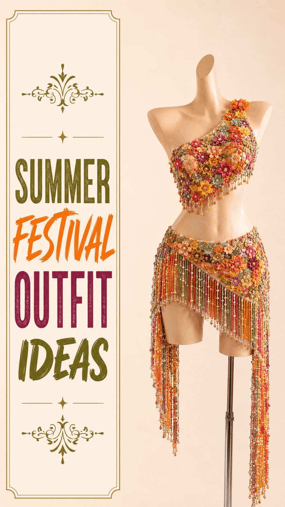 Summer festival floral fringe outfit idea