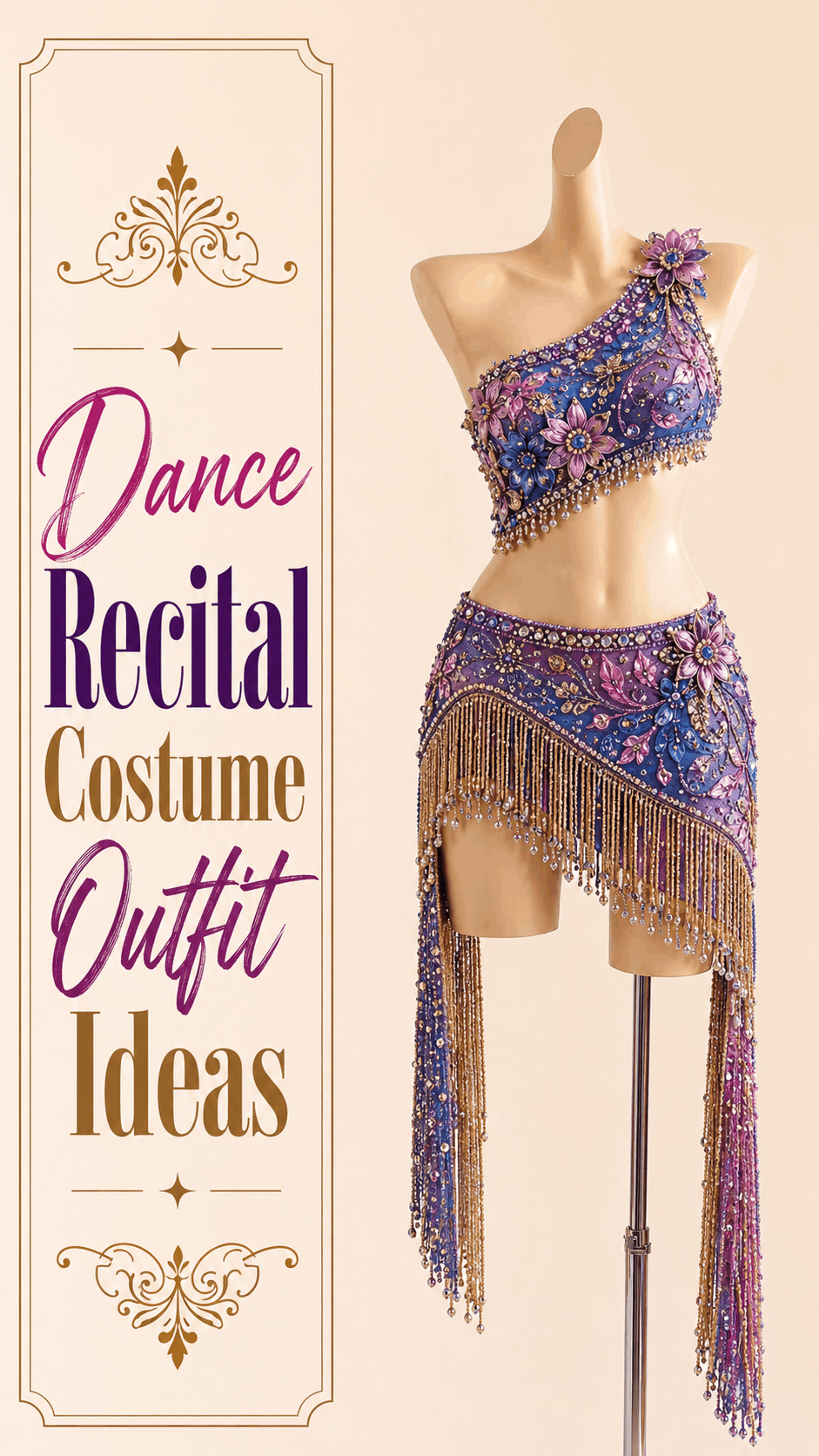 Blue and purple dance recital costume outfit idea