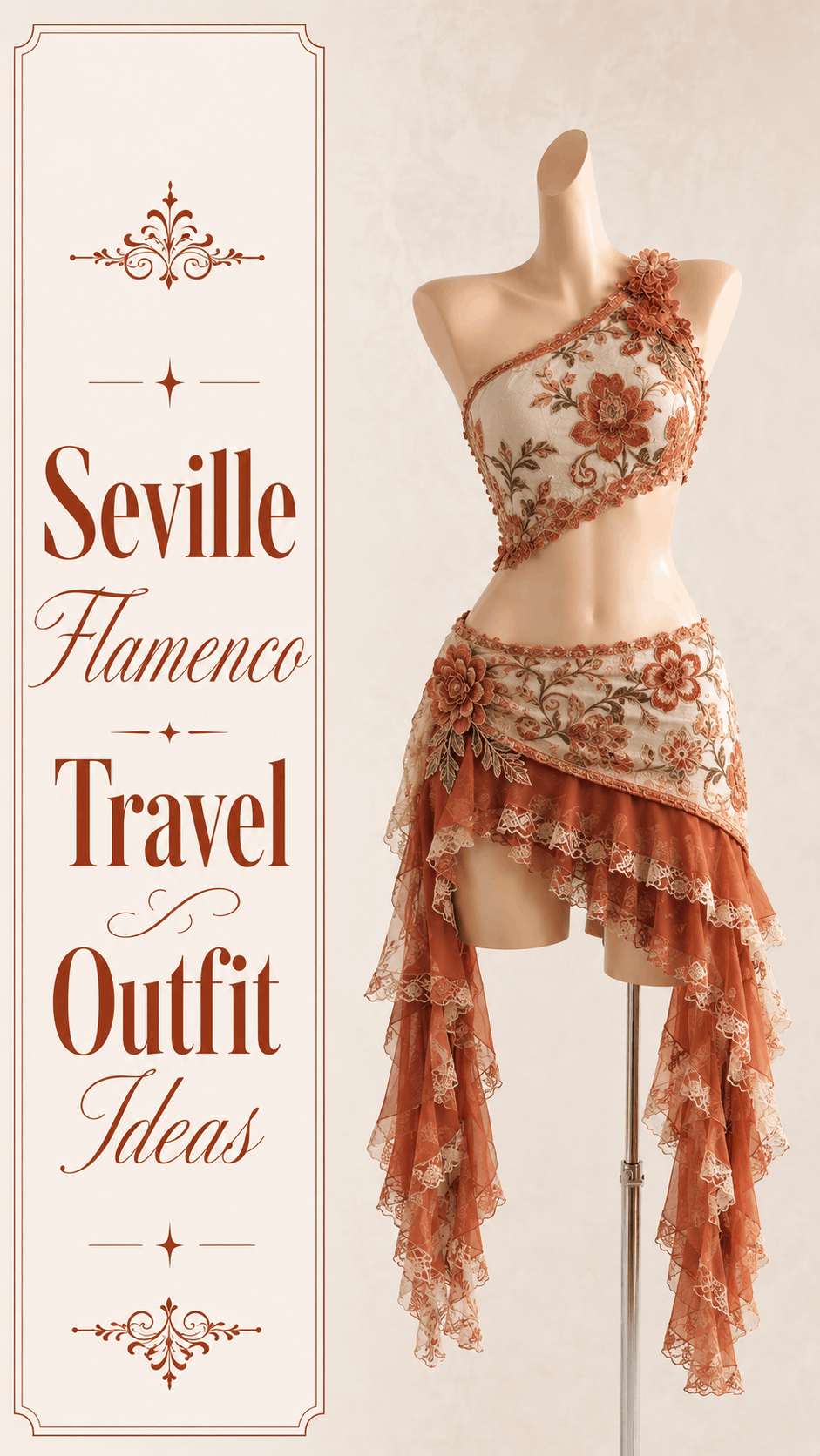 Seville-inspired floral flamenco evening outfit