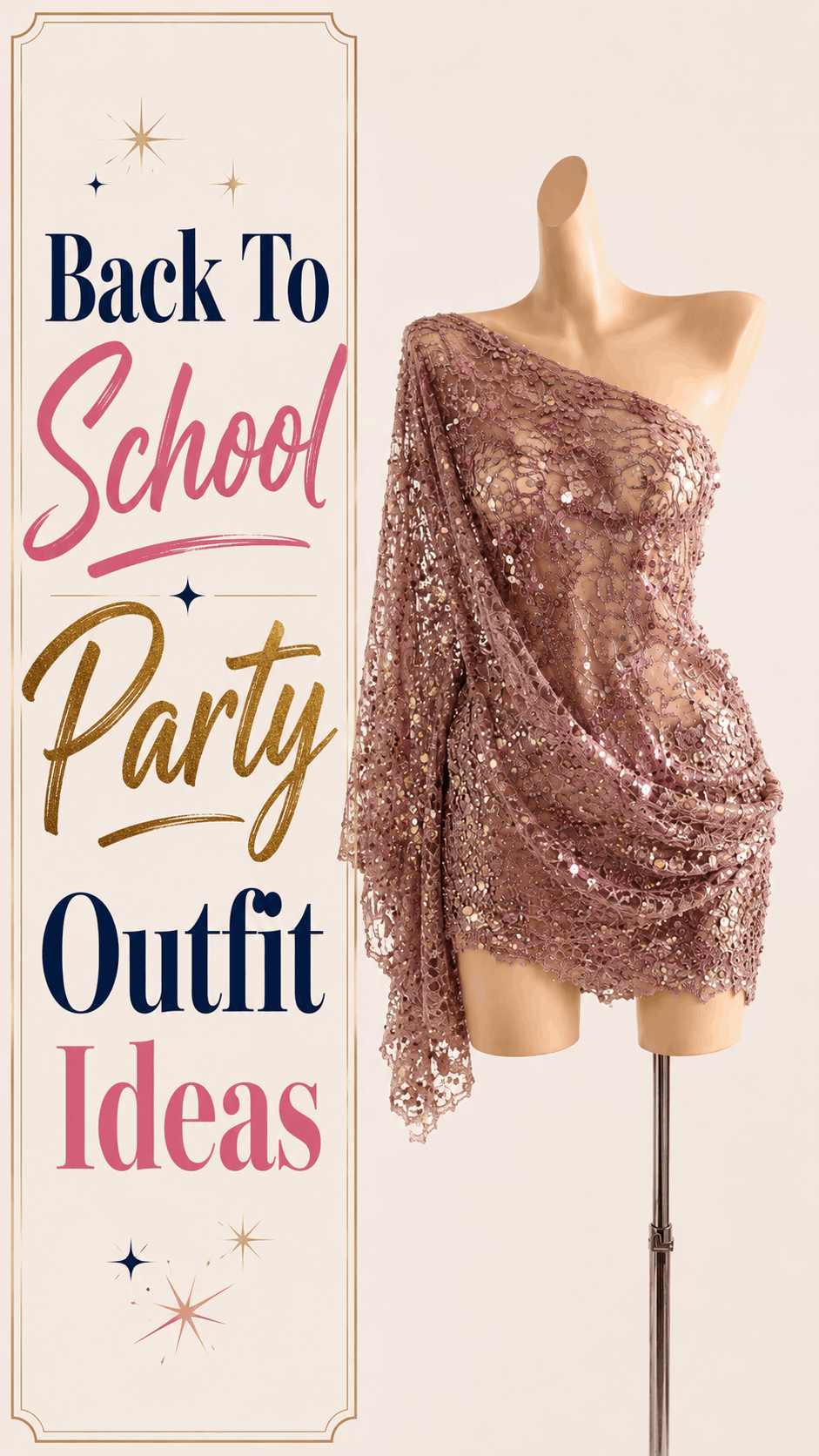 Rose gold one-shoulder draped sequin party mini dress