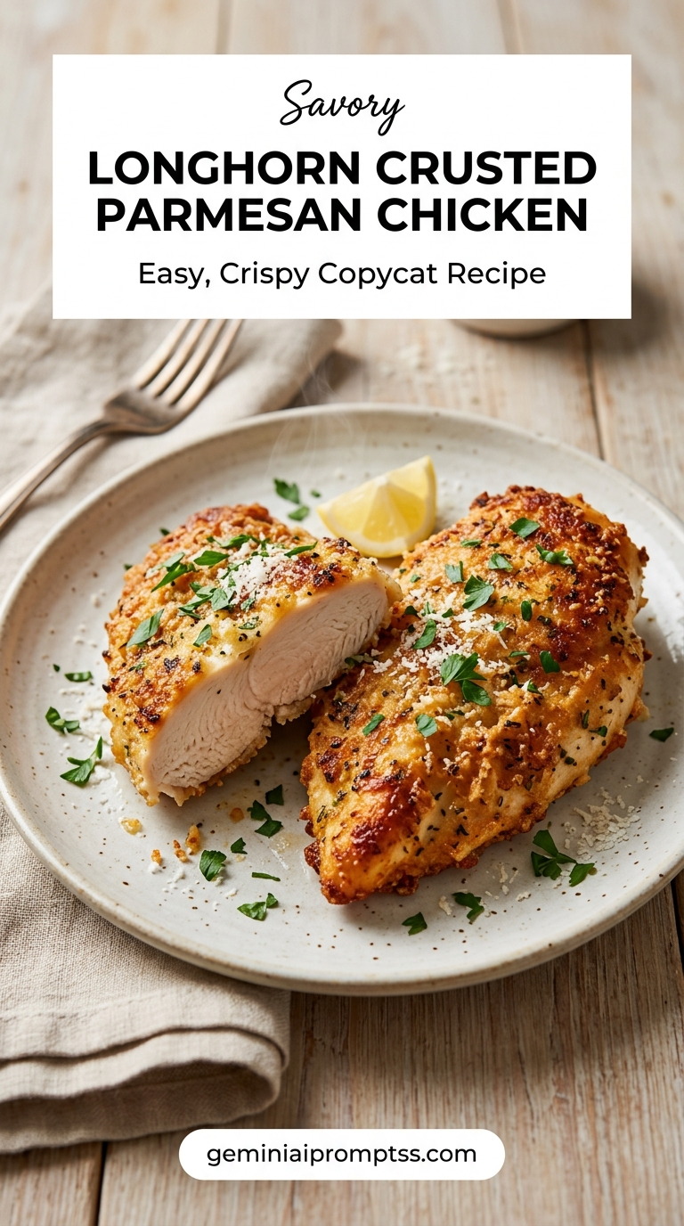 Longhorn Crusted Parmesan Chicken finished recipe