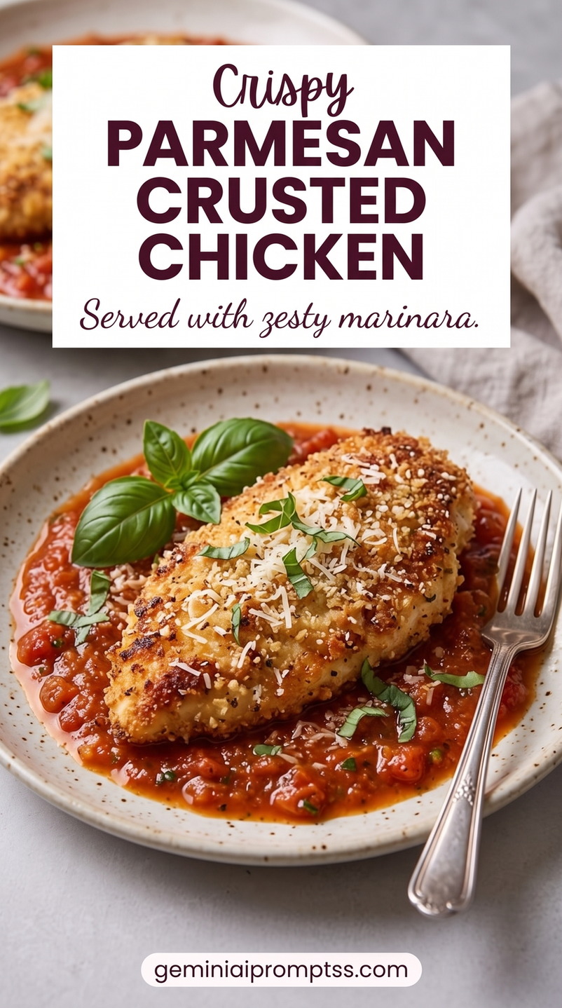 Pan-Fried Parmesan-Crusted Chicken with chicken, golden Parmesan crust, herbs