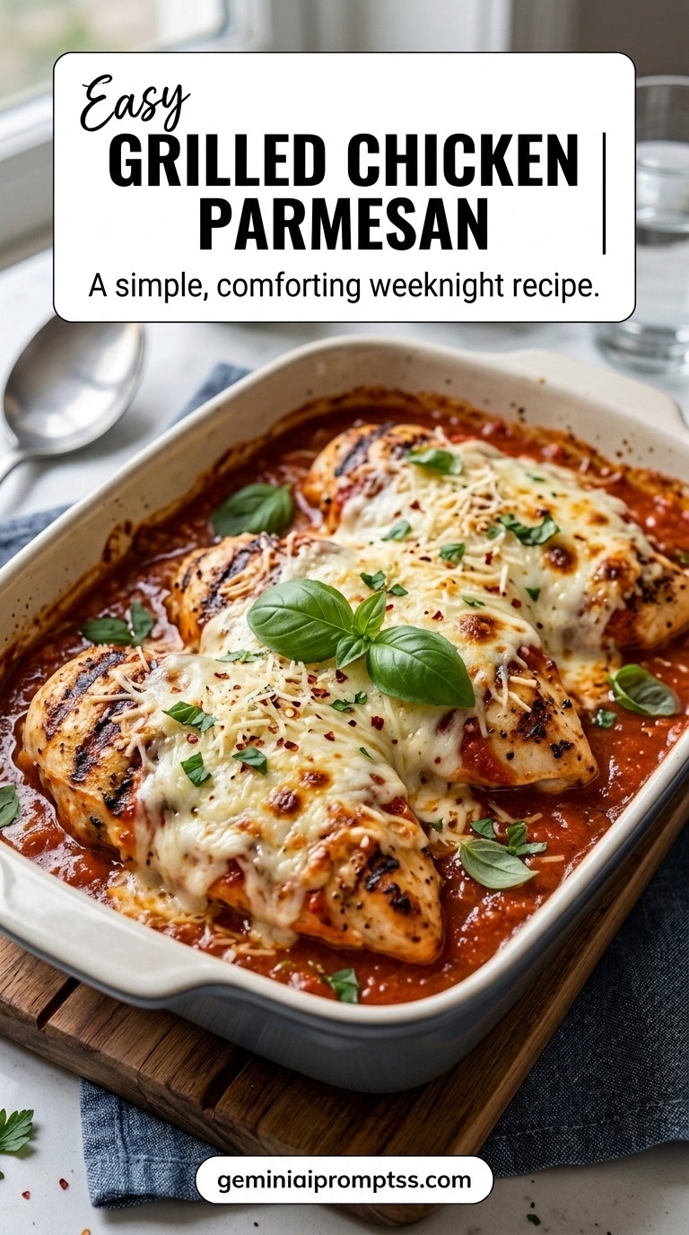 Grilled Chicken Parmesan Recipe Easy finished recipe with a simple home-cooked method