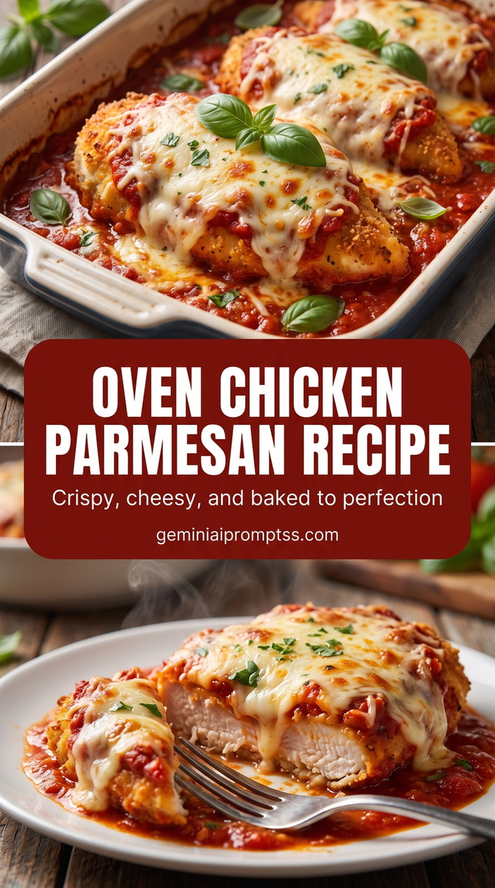 oven chicken Parmesan with crisp breadcrumbs with crisp breaded chicken with tomato sauce and melted mozzarella