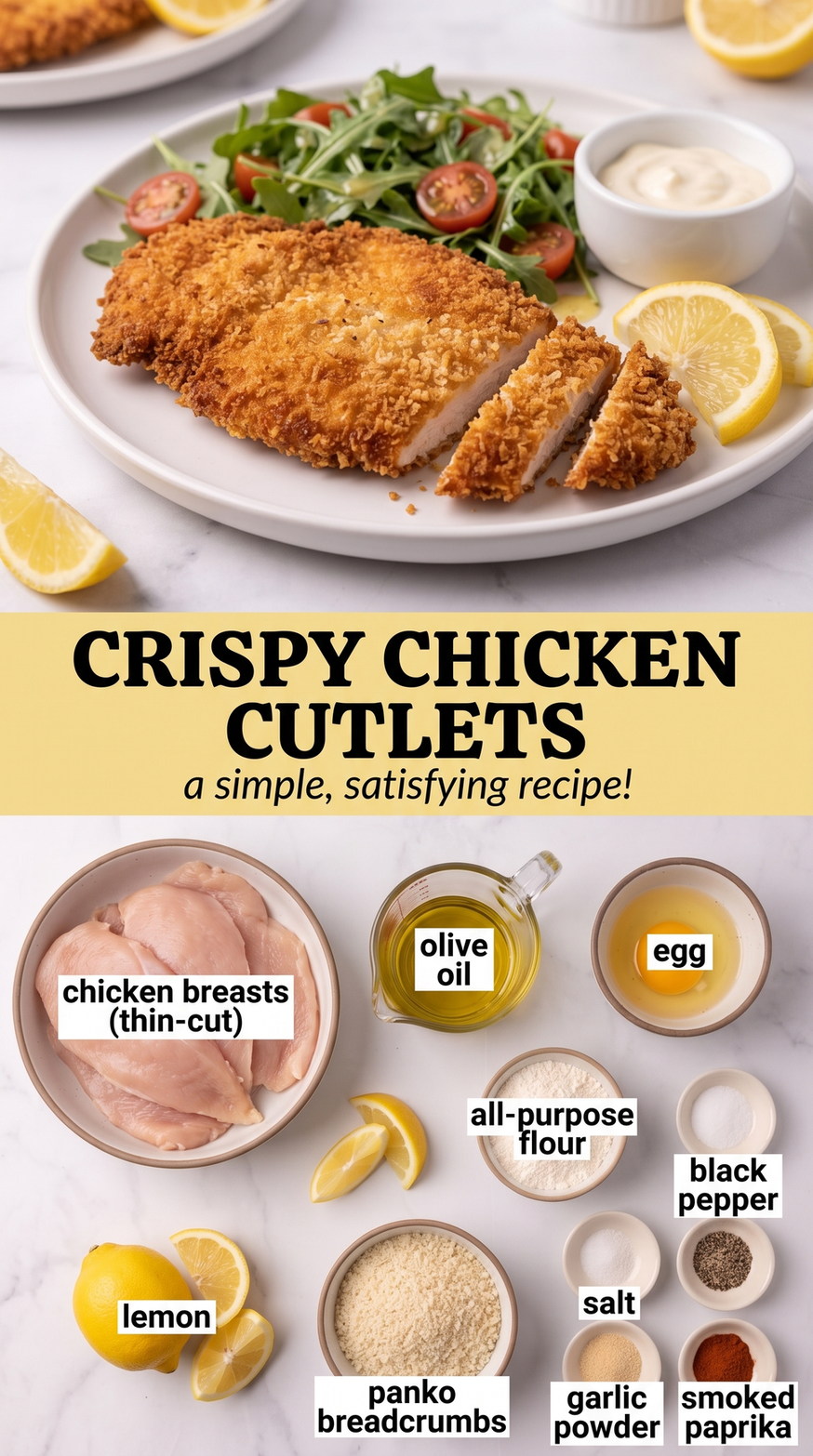 Extra-Crispy Cornflake Chicken Cutlets prepared as a finished crispy chicken cutlet recipe recipe with browned cutlets ready to serve