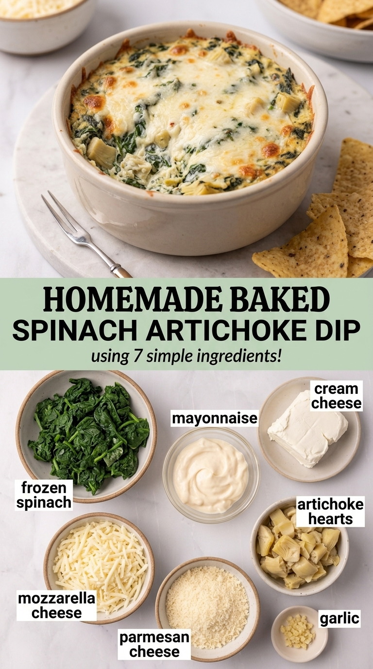 Frozen spinach artichoke dip finished dish made with frozen spinach, mayonnaise, and cream cheese