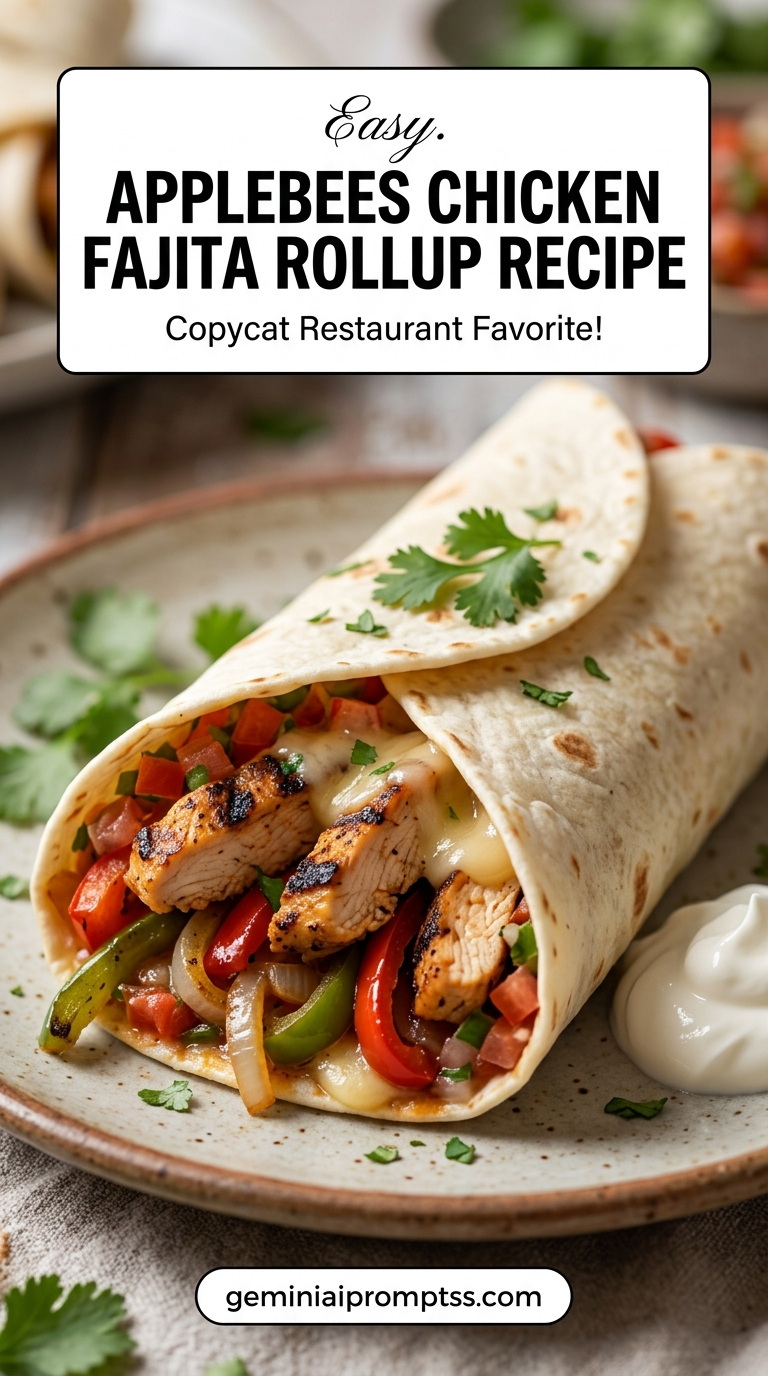 Applebees Chicken Fajita Rollup Recipe finished dish with bell peppers, onion