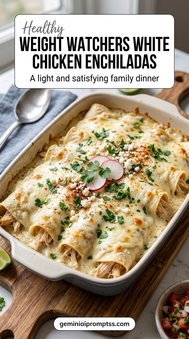 Weight Watchers White Chicken Enchiladas finished recipe with a simple home-cooked method