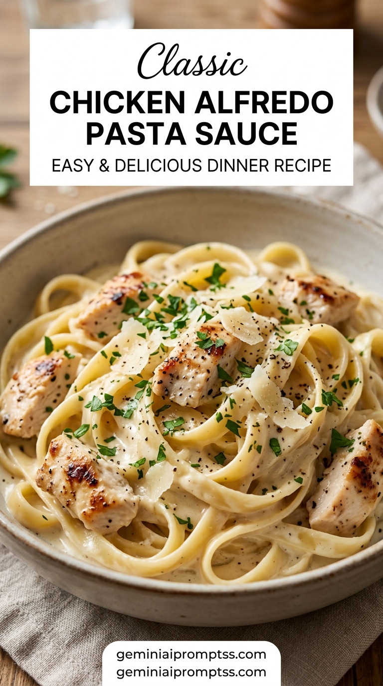Chicken Alfredo Pasta Sauce finished recipe