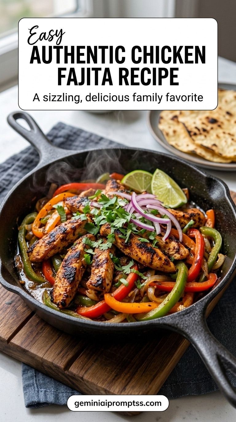 Authentic Chicken Fajita Recipe finished recipe with a simple home-cooked method
