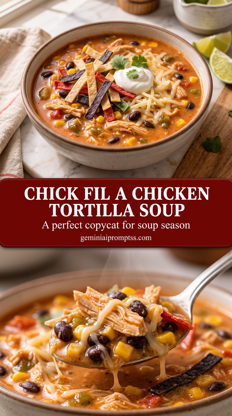 Copycat-Style Creamy Chicken Tortilla Soup finished dish with copycat-style creamy chicken tortilla soup