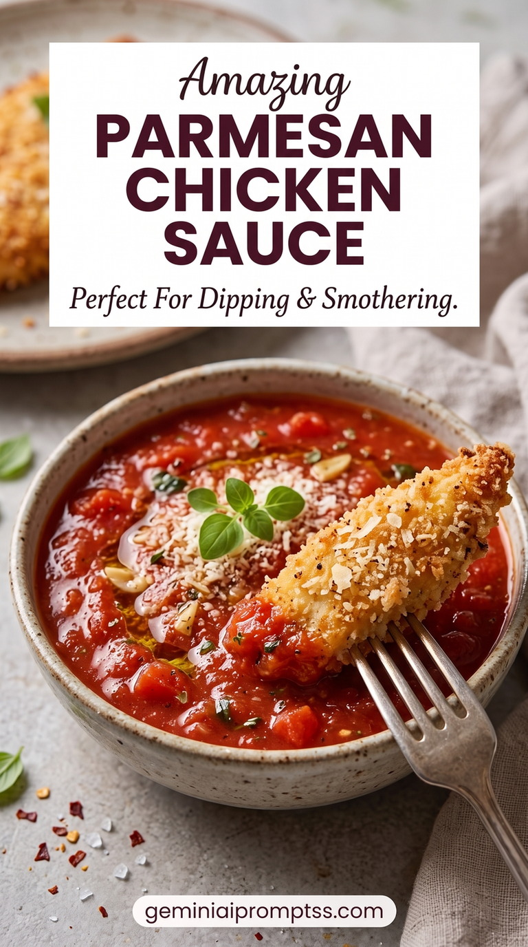 Parmesan-Crusted Chicken with Sauce with chicken, golden Parmesan crust, herbs, creamy sauce