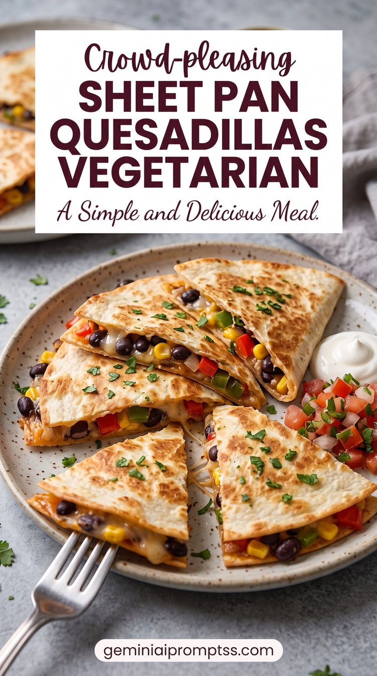 Easy Sheet-Pan Quesadillas with tortillas, melted cheese, black beans, corn