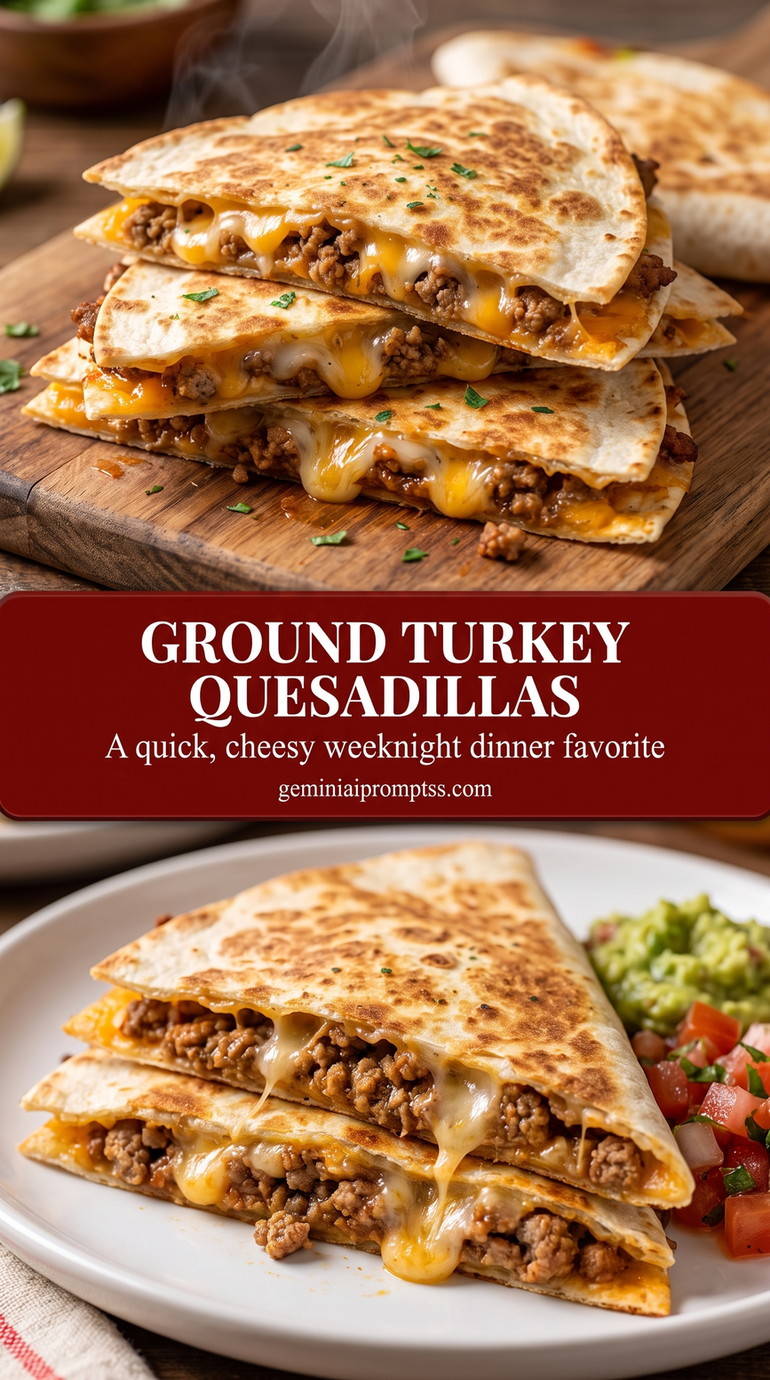 ground turkey quesadillas with peppers with well-browned ground turkey, peppers, tortillas, and melted cheese