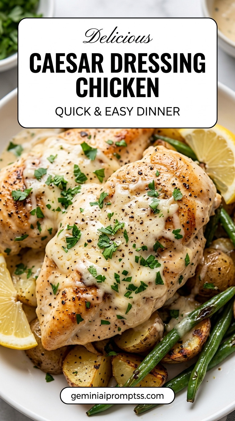 Caesar Dressing Chicken finished dish with chicken