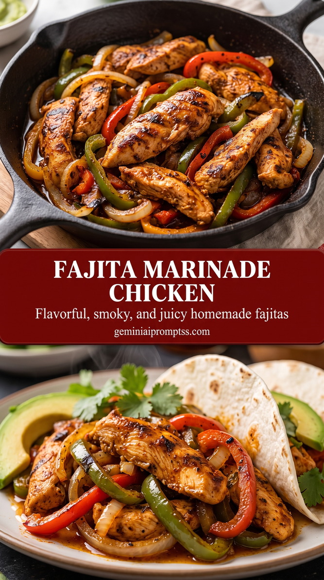 marinated chicken fajitas with lime and garlic with lime-marinated chicken, peppers, and browned onions