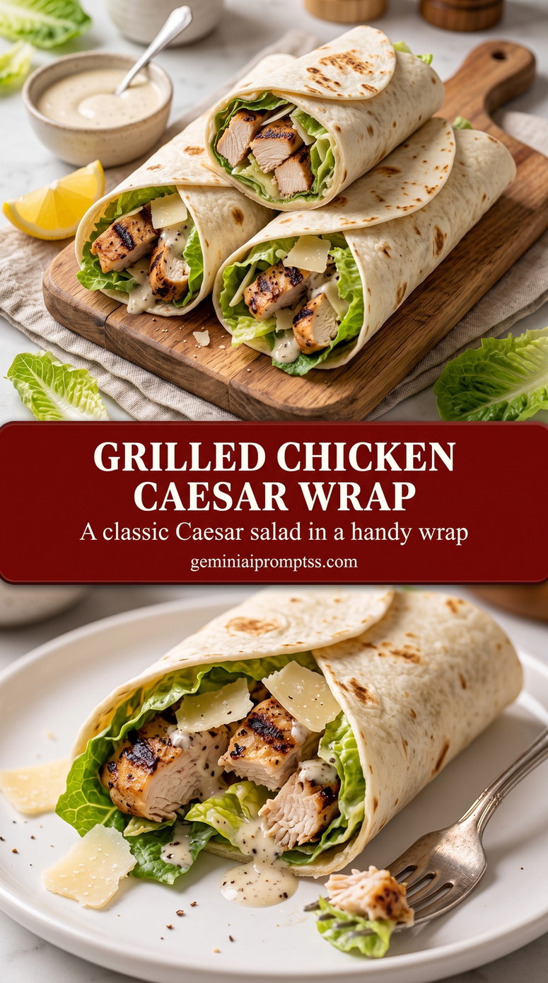 Grilled Chicken Caesar Wraps finished dish with grilled chicken caesar wraps