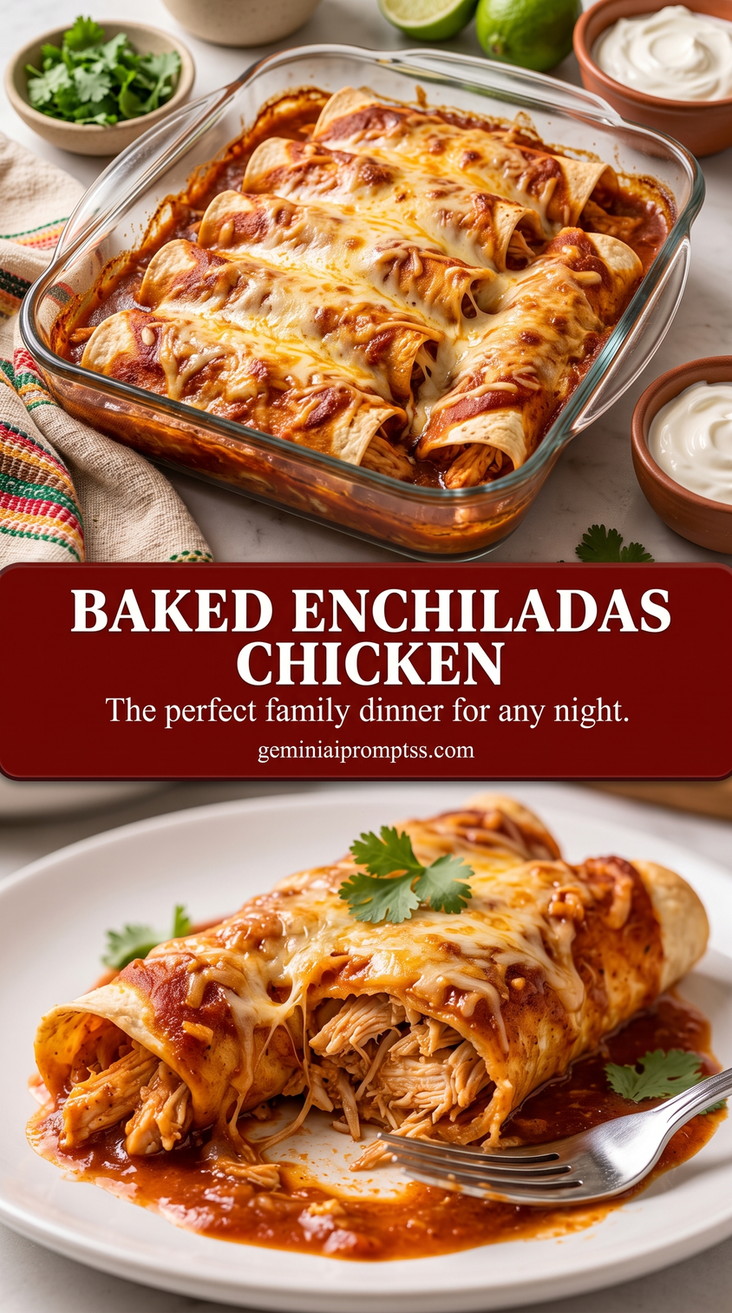Oven-Baked Chicken Enchiladas with Red Chile Sauce finished dish with oven-baked chicken enchiladas with red chile sauce