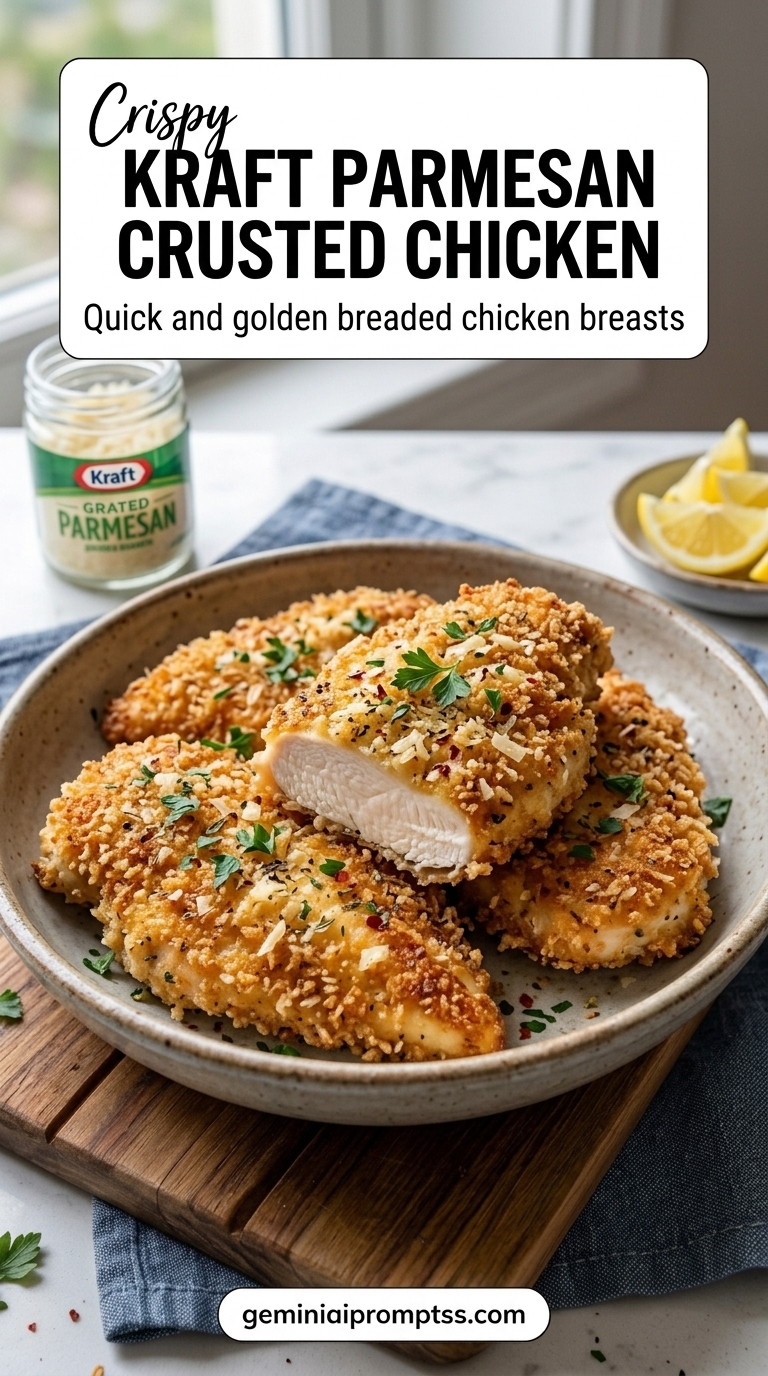 Kraft Parmesan Crusted Chicken finished recipe with a simple home-cooked method