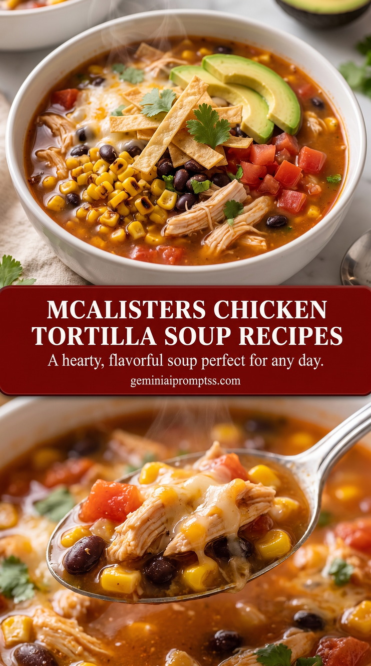 creamy chicken tortilla soup inspired by the familiar restaurant style with chicken, beans, corn, tomatoes, a lightly creamy broth, and tortilla strips