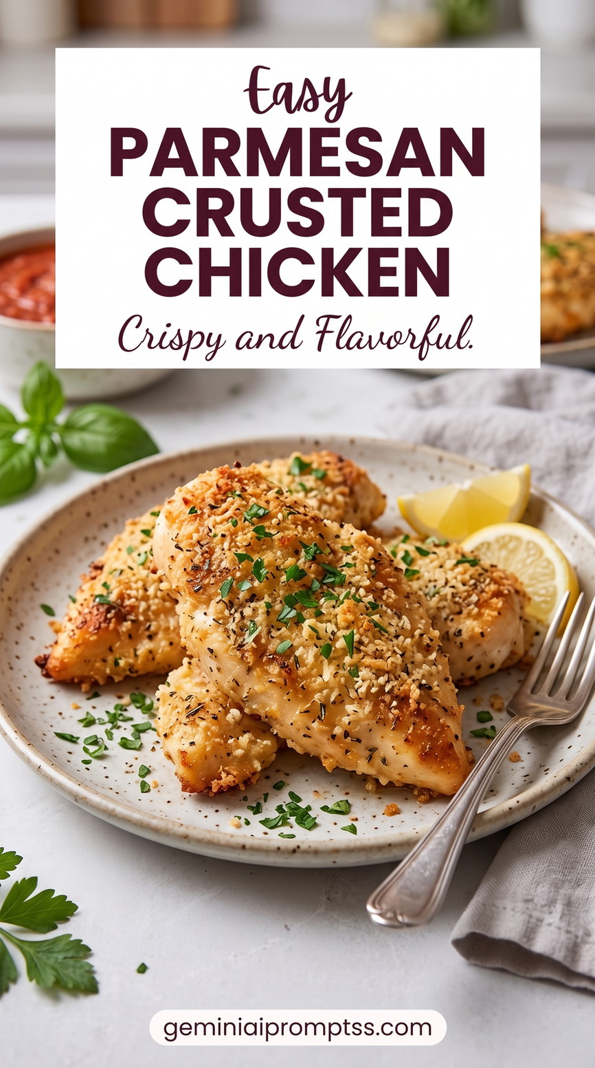 Parmesan-Herb Chicken for Caesar Salad with Parmesan-herb chicken