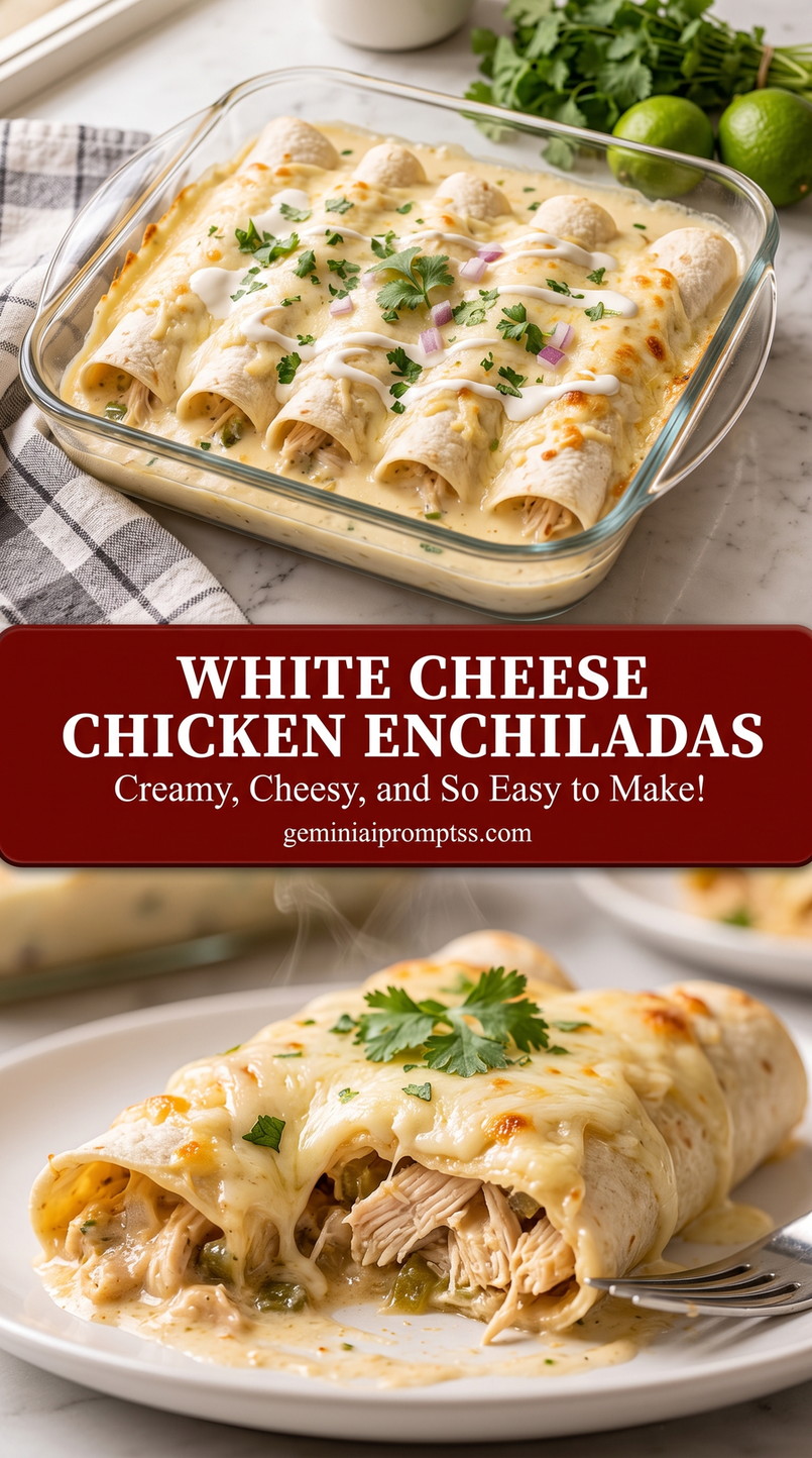White Cheese Chicken Enchiladas with Green Chiles finished dish with white cheese chicken enchiladas with green chiles