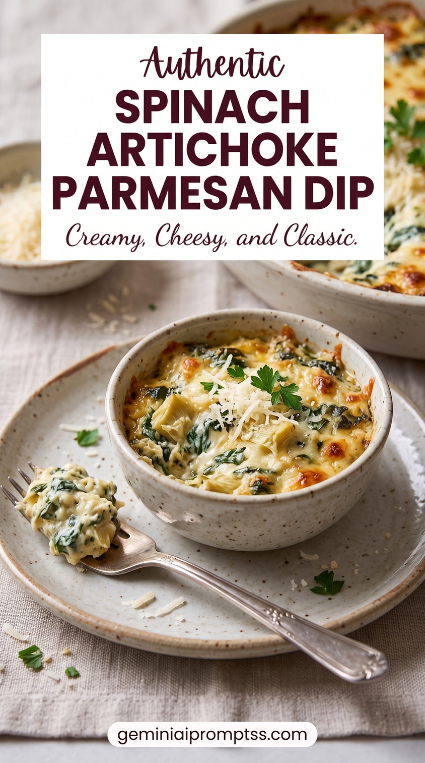 Spinach artichoke Parmesan dip showing individual Parmesan-forward dip portions with browned tops and visible artichokes