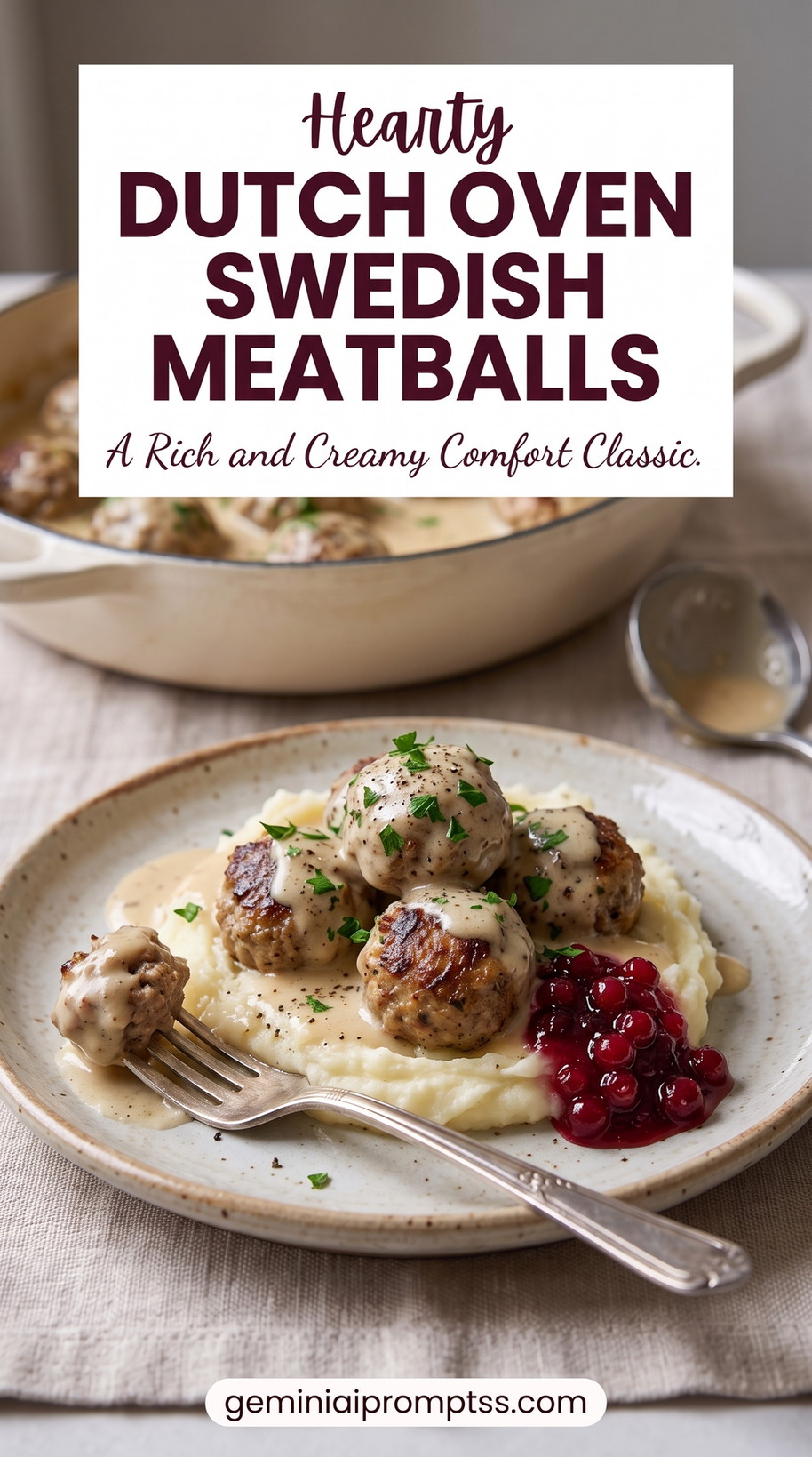 Dutch oven Swedish meatballs showing deep pan flavor and a slow, even finish in one heavy pot