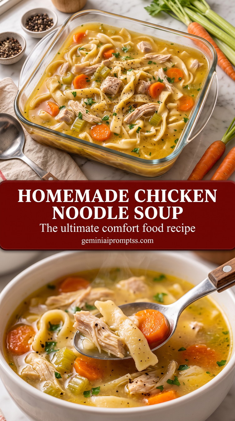 Homemade Chicken Noodle Soup with Dill and Lemon finished dish with homemade chicken noodle soup with dill and lemon