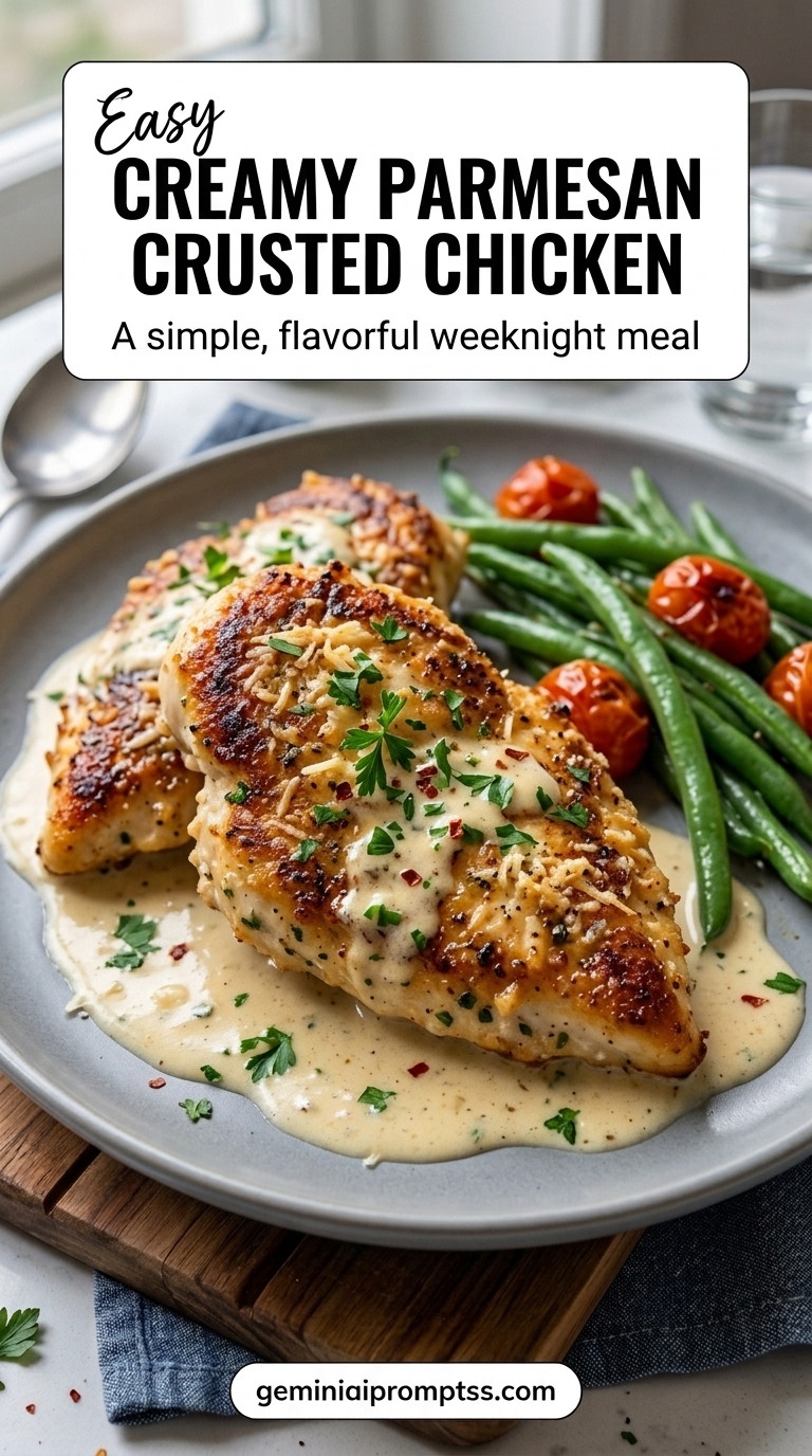 Creamy Parmesan Crusted Chicken finished recipe with a simple home-cooked method