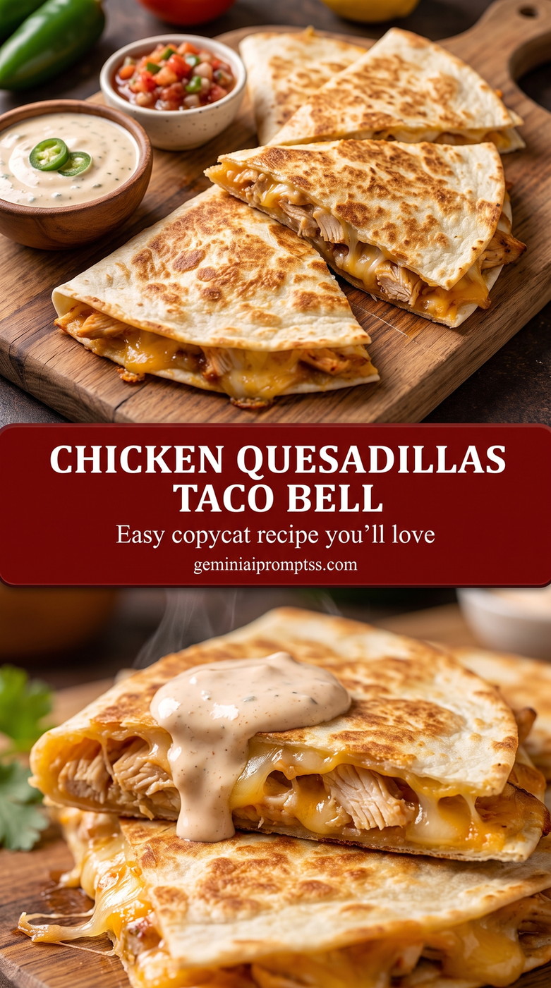 Chicken quesadillas taco bell showing browned tortilla wedges with a melted savory filling