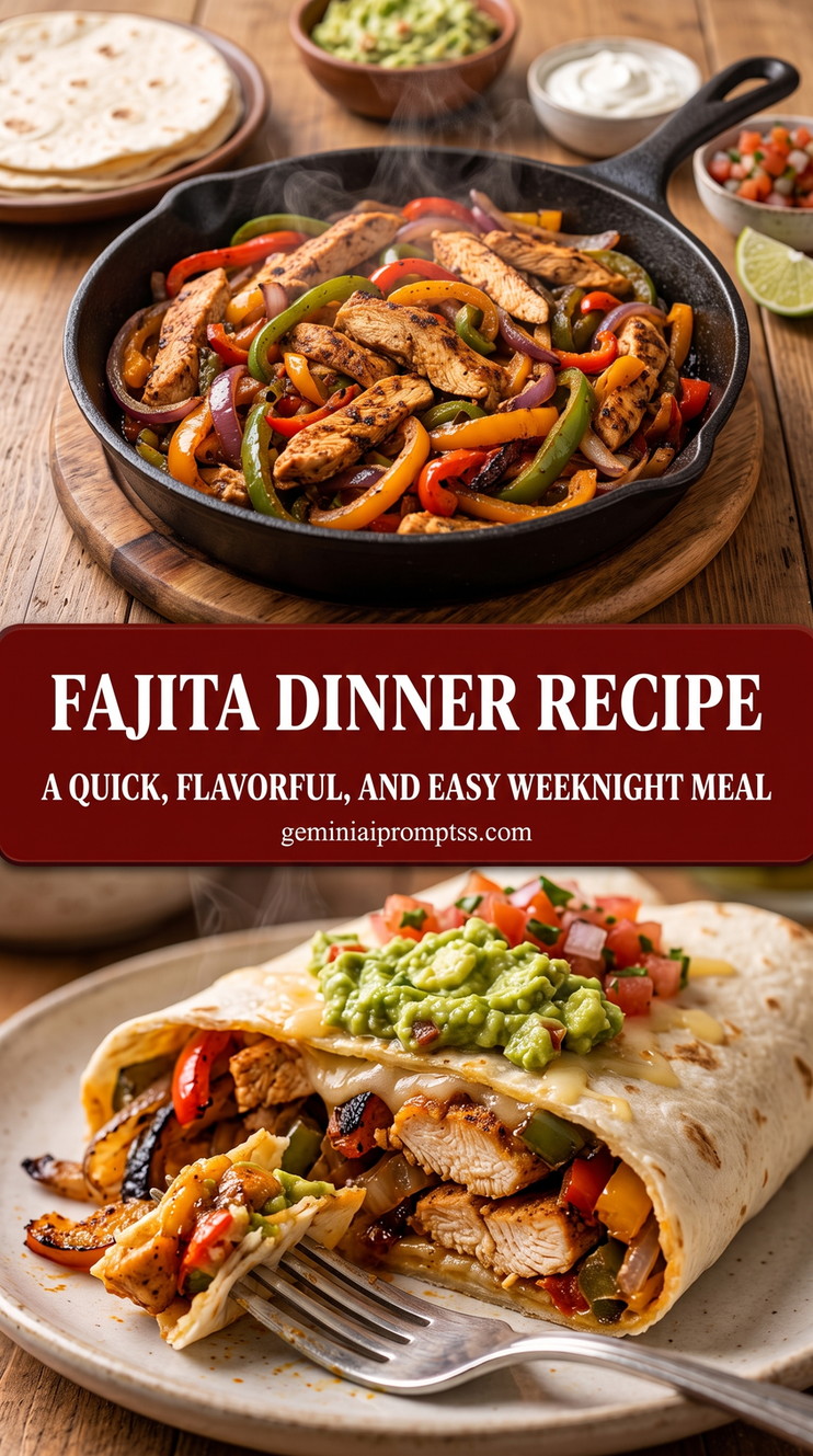 Skillet Chicken Fajita Dinner with Warm Tortillas finished dish with skillet chicken fajita dinner with warm tortillas