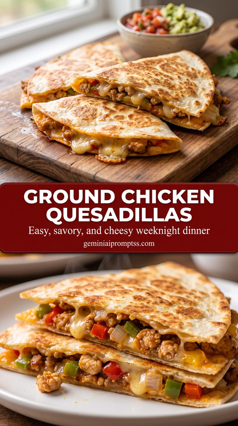 ground chicken quesadillas with roasted corn with seasoned ground chicken, corn, peppers, and cheese