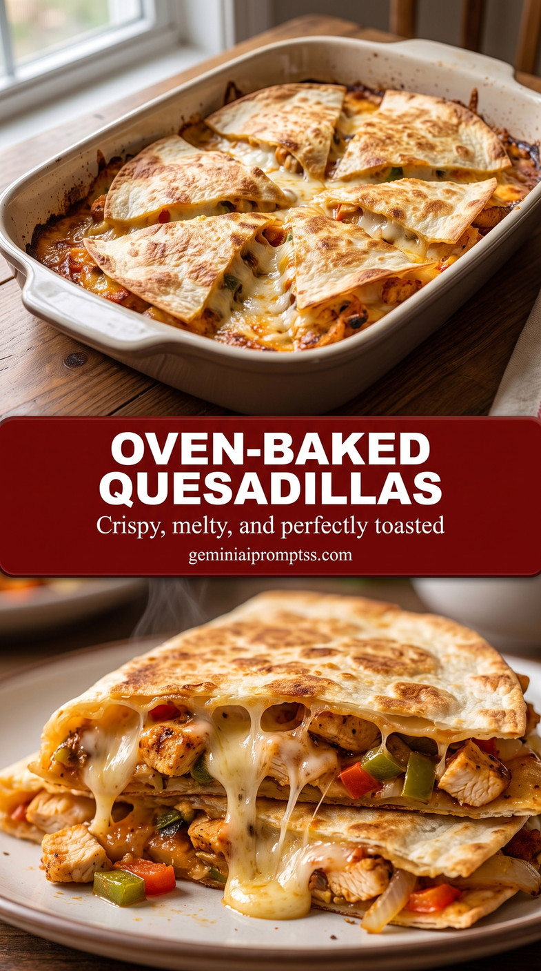 Quesadillas in the oven showing browned tortilla wedges with a melted savory filling