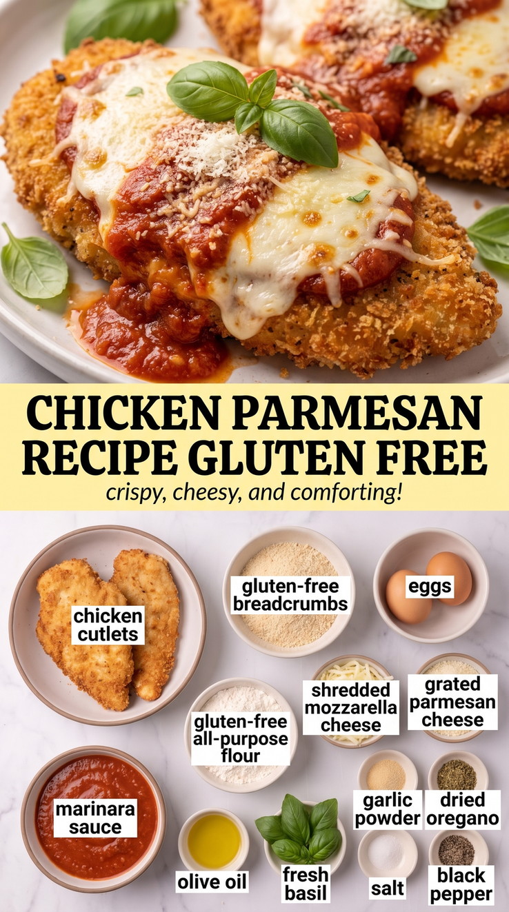 Chicken Parmesan Recipe Gluten Free - golden Parmesan-crusted chicken with a crisp cheesy coating