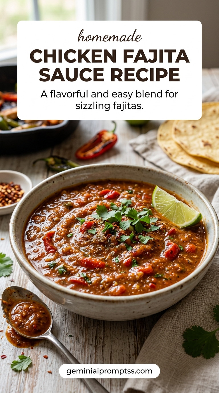 Chicken Fajita Sauce Recipe finished dish with tomato, lime