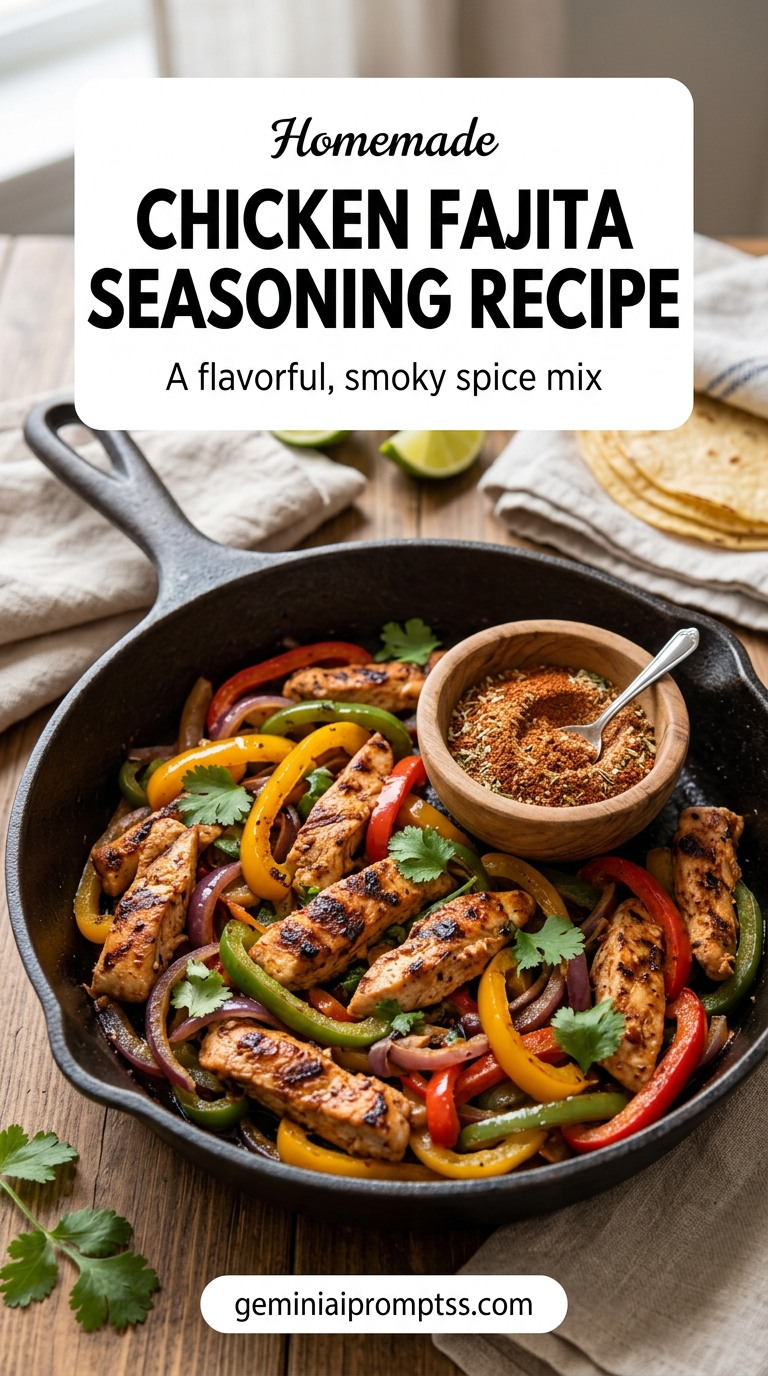 Chicken Fajita Seasoning Recipe Spice Mixes finished dish with chili powder, cumin