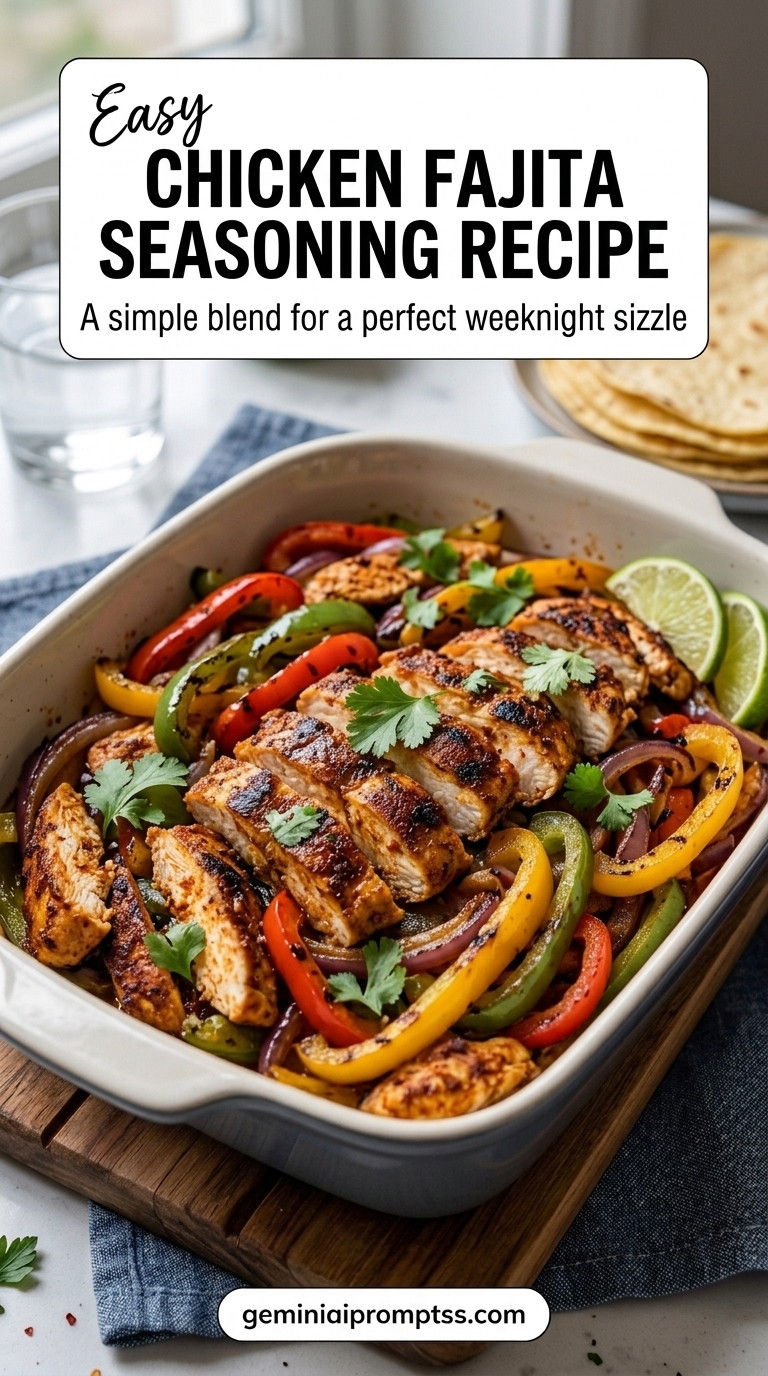 Easy Chicken Fajita Seasoning Recipe finished recipe with a simple home-cooked method