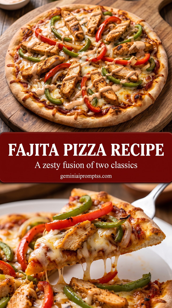 chicken fajita pizza with peppers and onions with a crisp pizza crust topped with fajita chicken, peppers, onions, and melted cheese