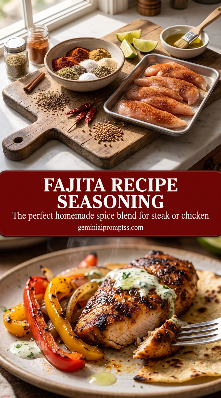 Homemade Fajita Seasoning with Skillet Chicken finished dish with homemade fajita seasoning with skillet chicken