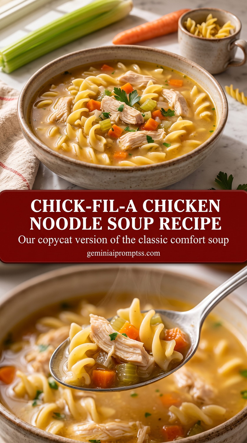 Copycat-Style Chicken Noodle Soup with Rotini finished dish with copycat-style chicken noodle soup with rotini