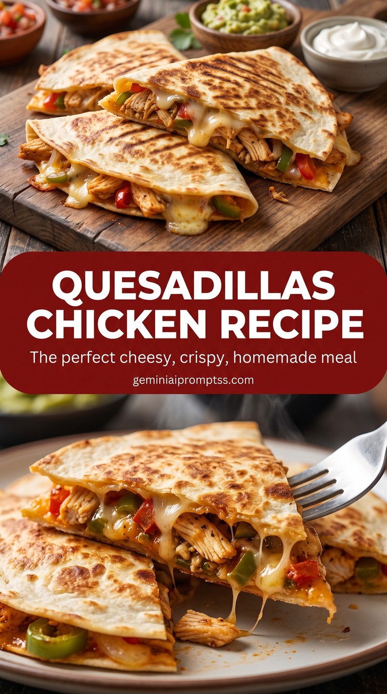 crispy chicken quesadillas with golden tortillas, seasoned chicken, peppers, and stretchy cheese