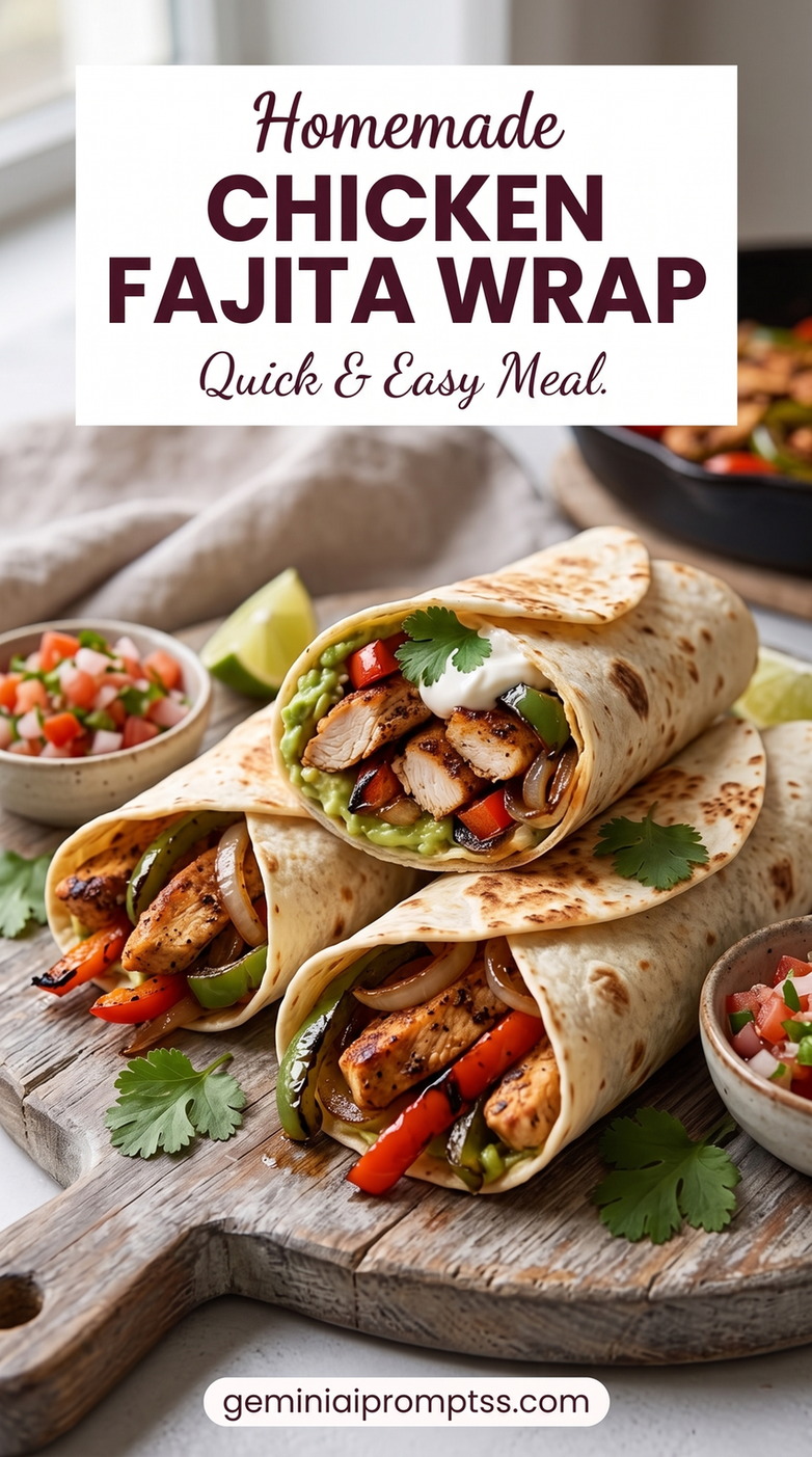 Quick and Easy Chicken Fajitas with chicken, bell peppers, onion, lime